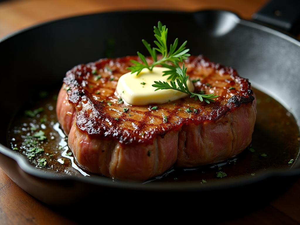 Perfect Pan-Seared Ribeye with Herb Butter