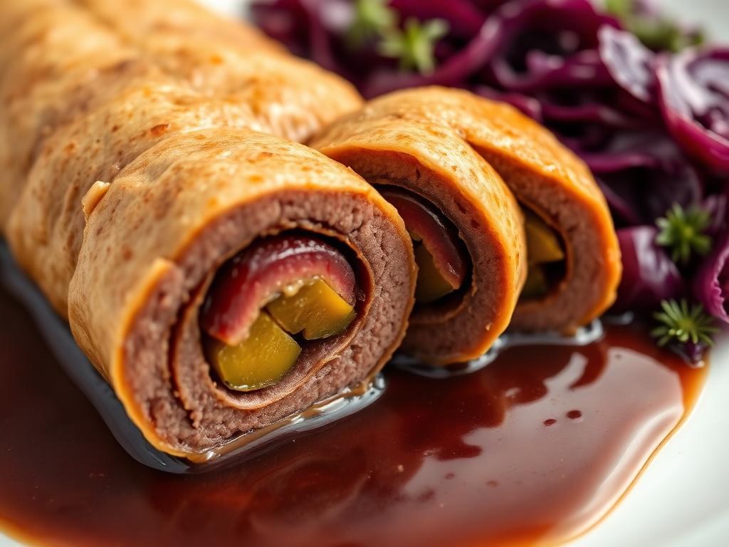German Rouladen with Red Cabbage
